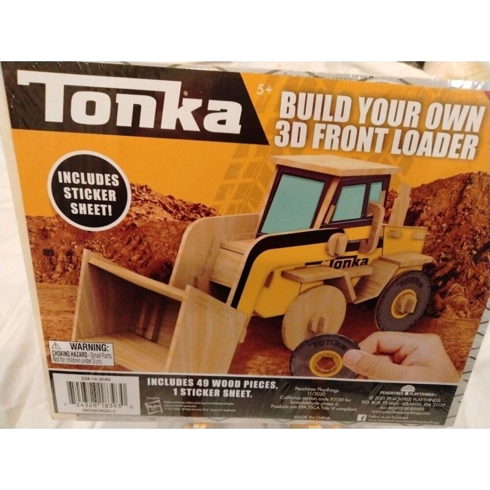 Tonka 3D Wood Model Kit Front Loader Construction Equipment Model Activity Gift